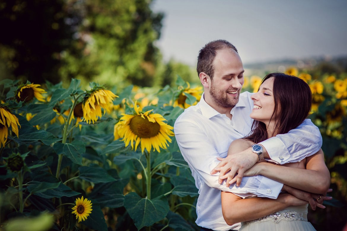 plener ślubny w słonecznikach