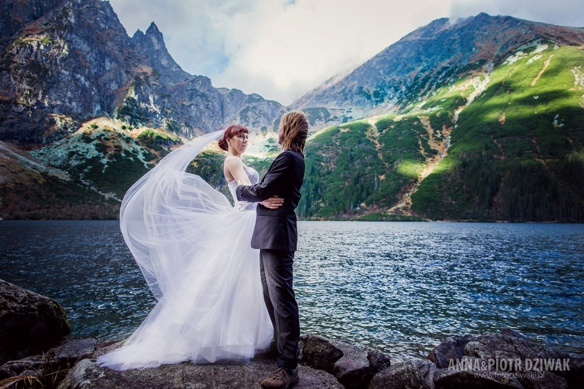 plener ślubny na morskim okiem