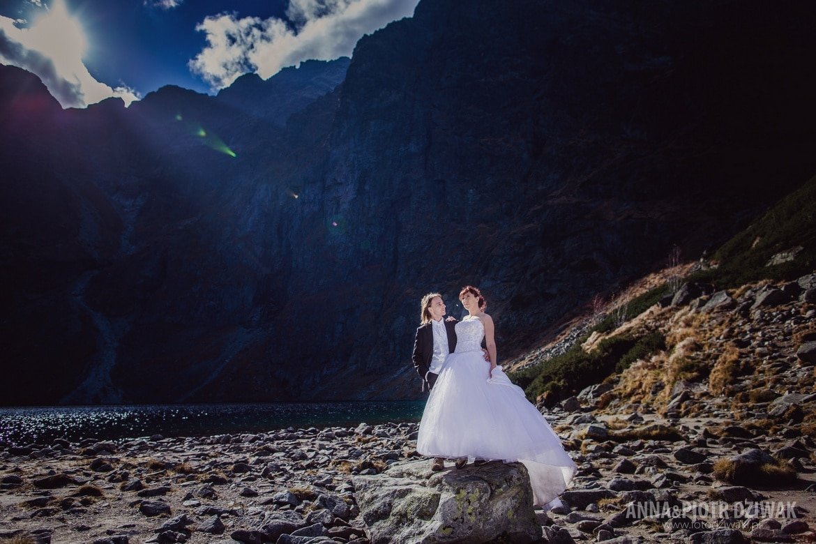 plener ślubny czarny staw pod rysami