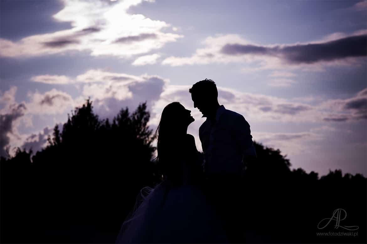 plener ślubny w nocy