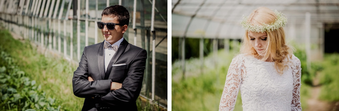 plener ślubny w szklarni