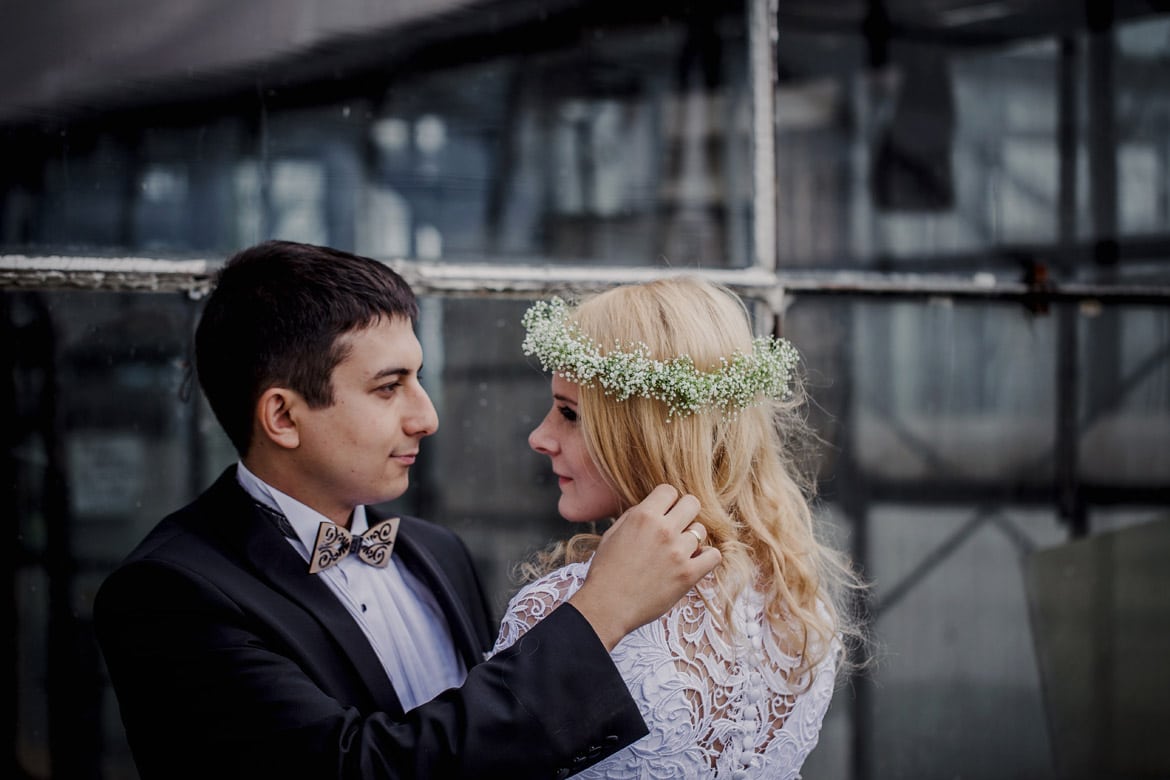 plener ślubny w szklarni