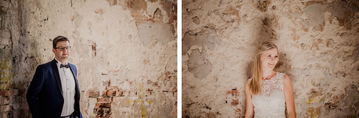 plener ślubny w ruinach