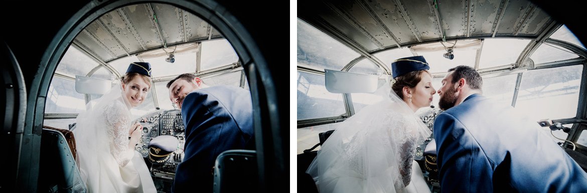 plener ślubny na lotnisku