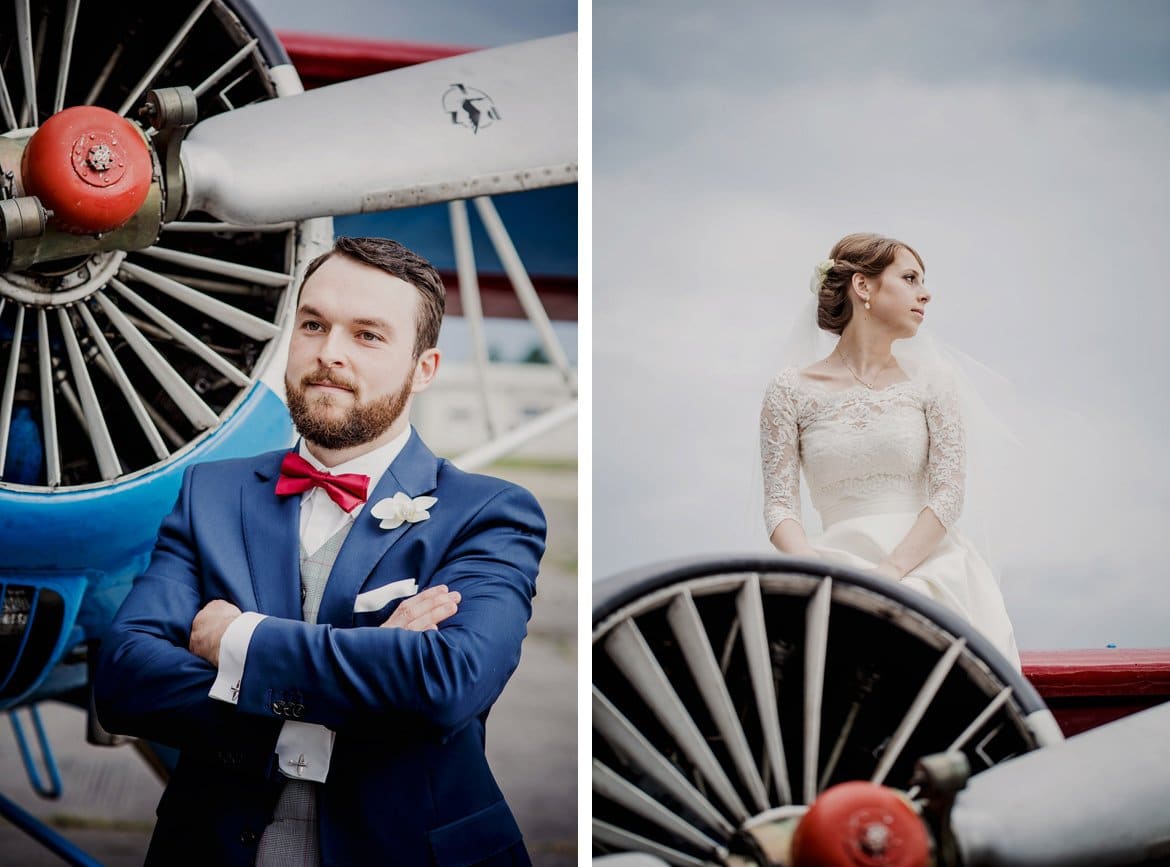 zdjęcia ślubne na lotnisku