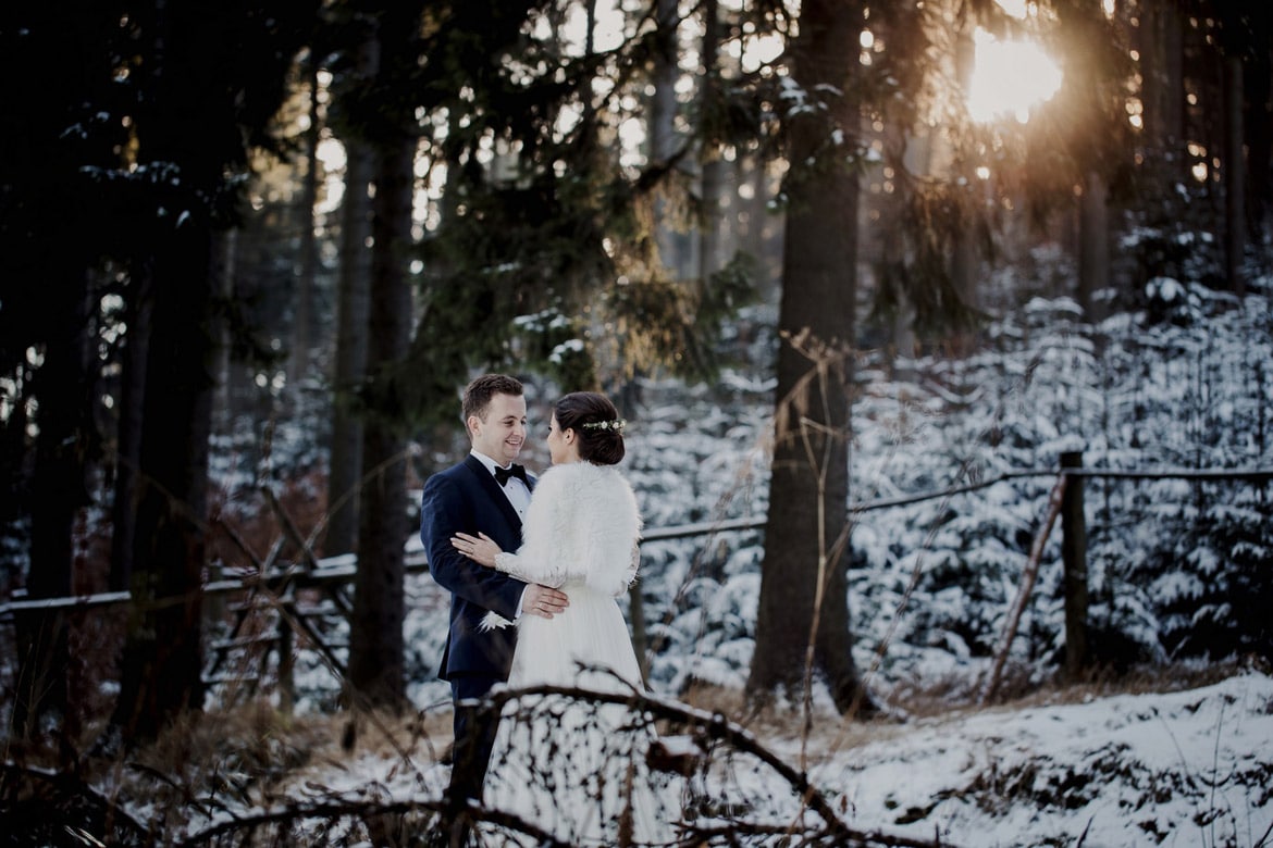plener ślubny w zimie