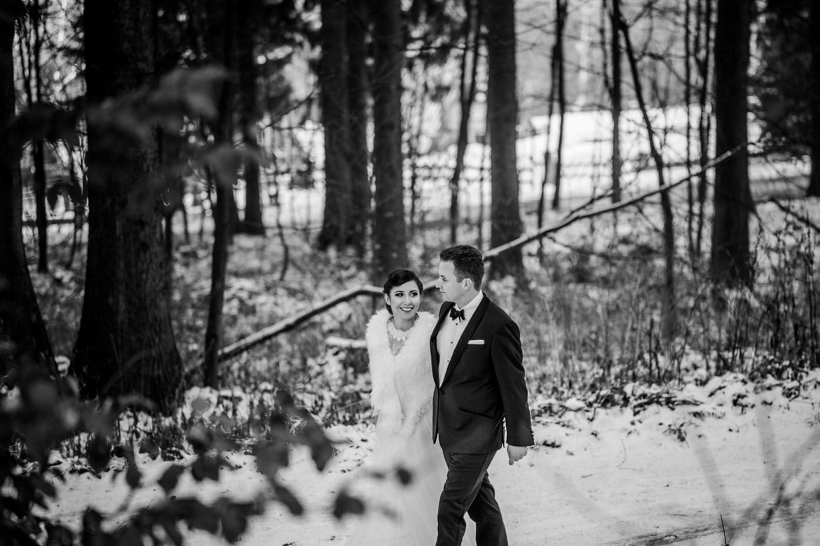 zimowy plener slubny