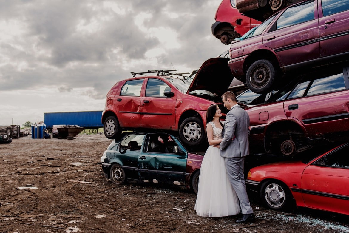 plener slubny na zlomowisku