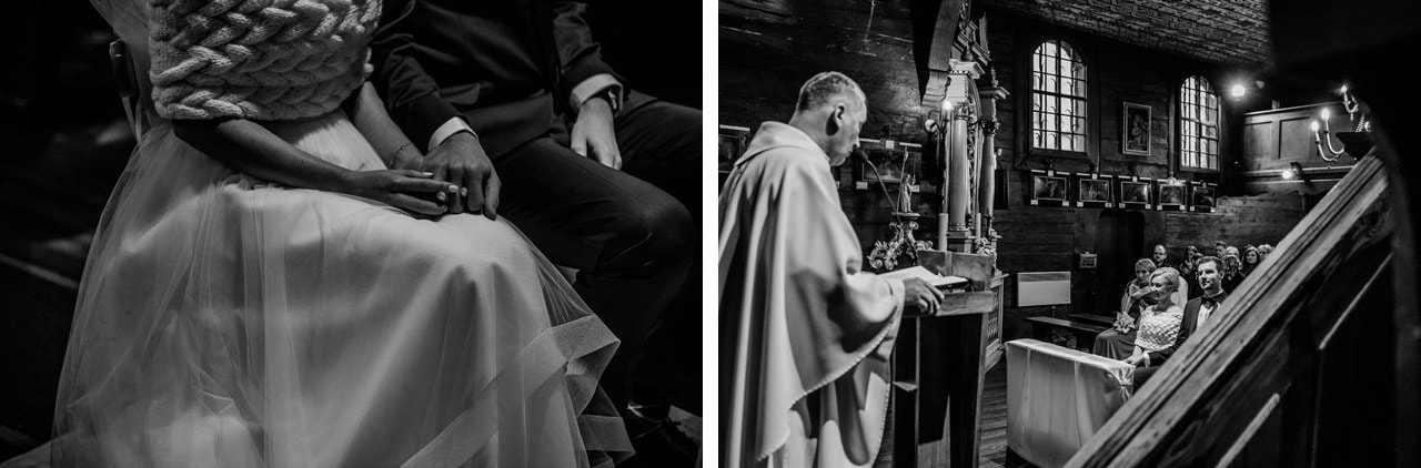 slub w drewnianym kosciele