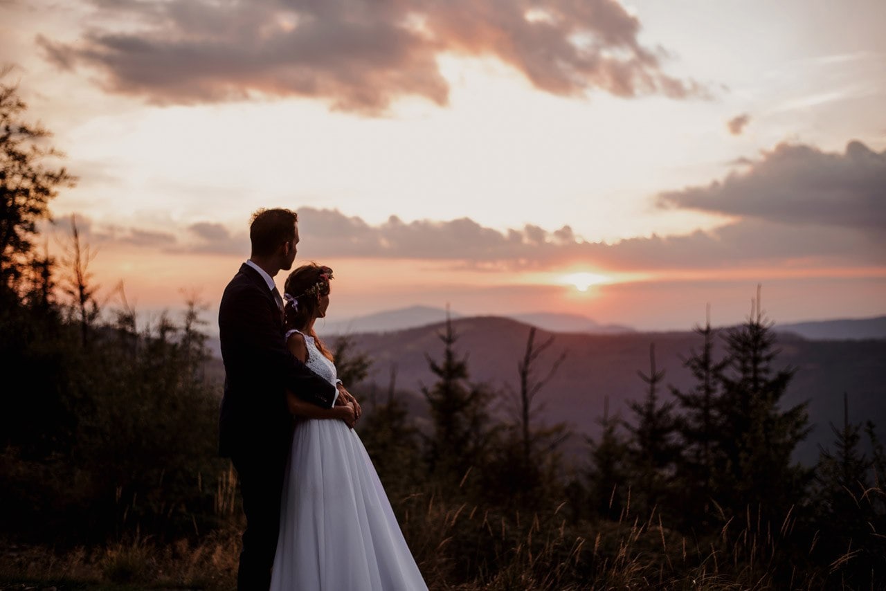 zachod slonca w beskidach