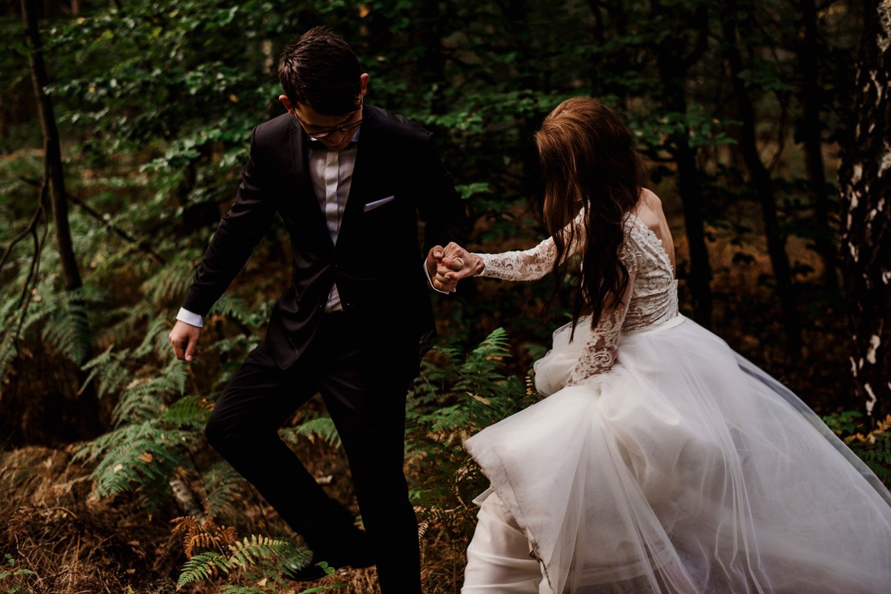 sesja slubna we mgle