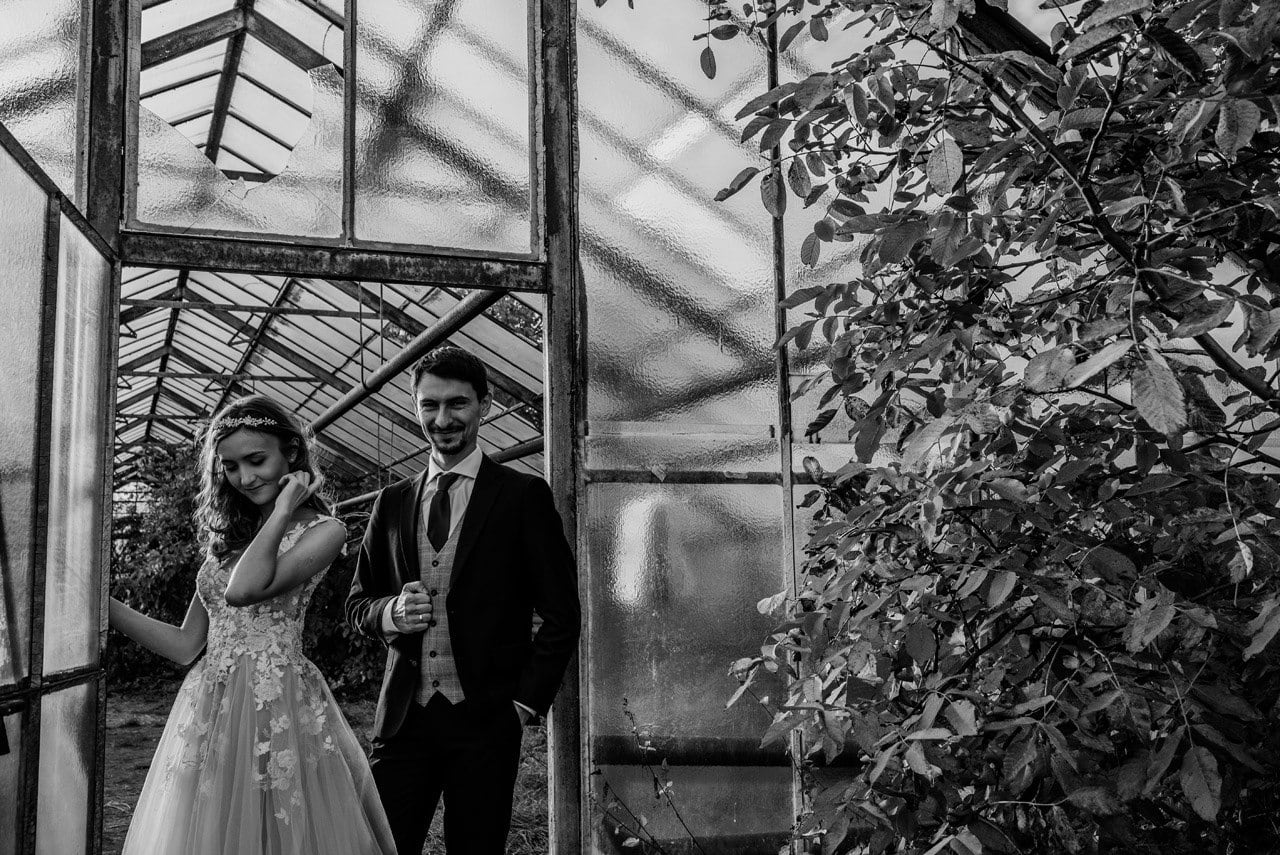 plener slubny w szklarni