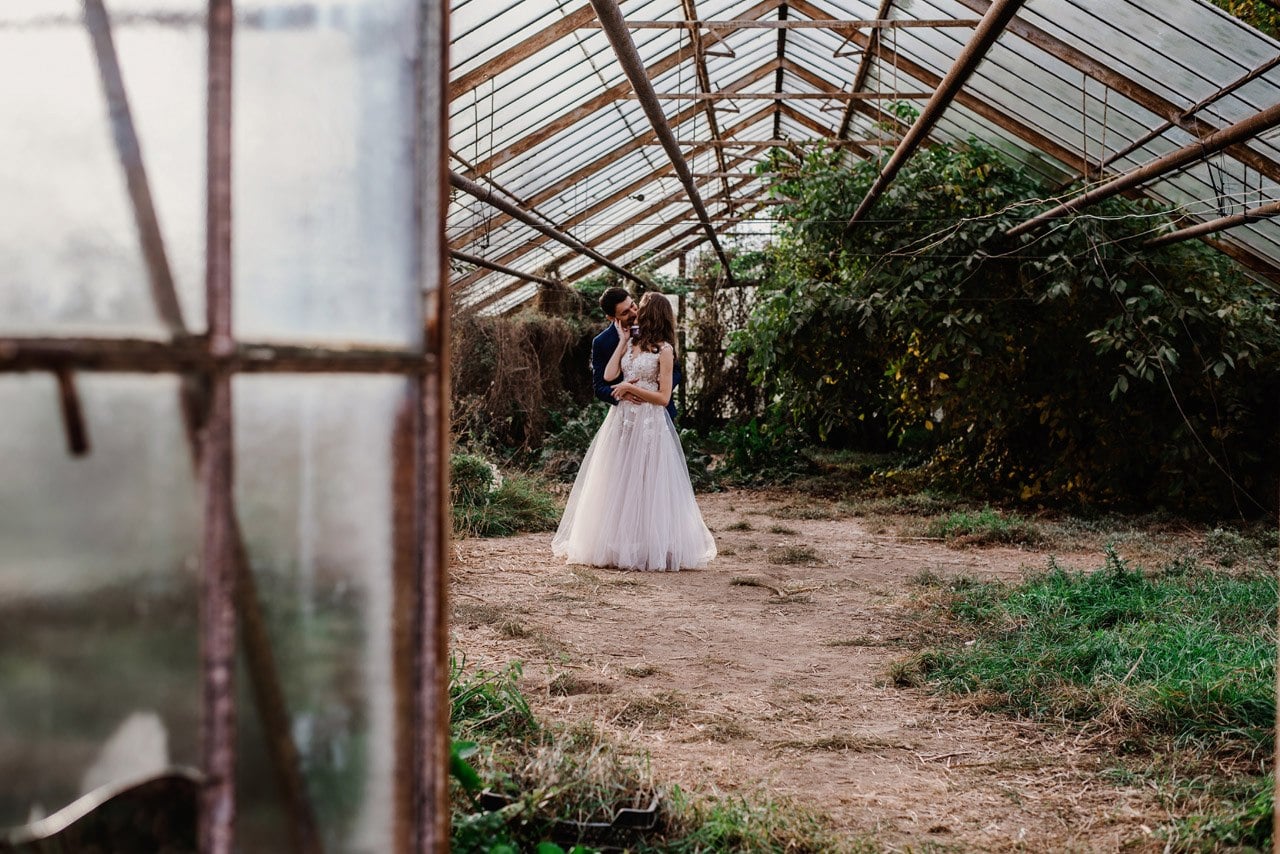 plener slubny w szklarni