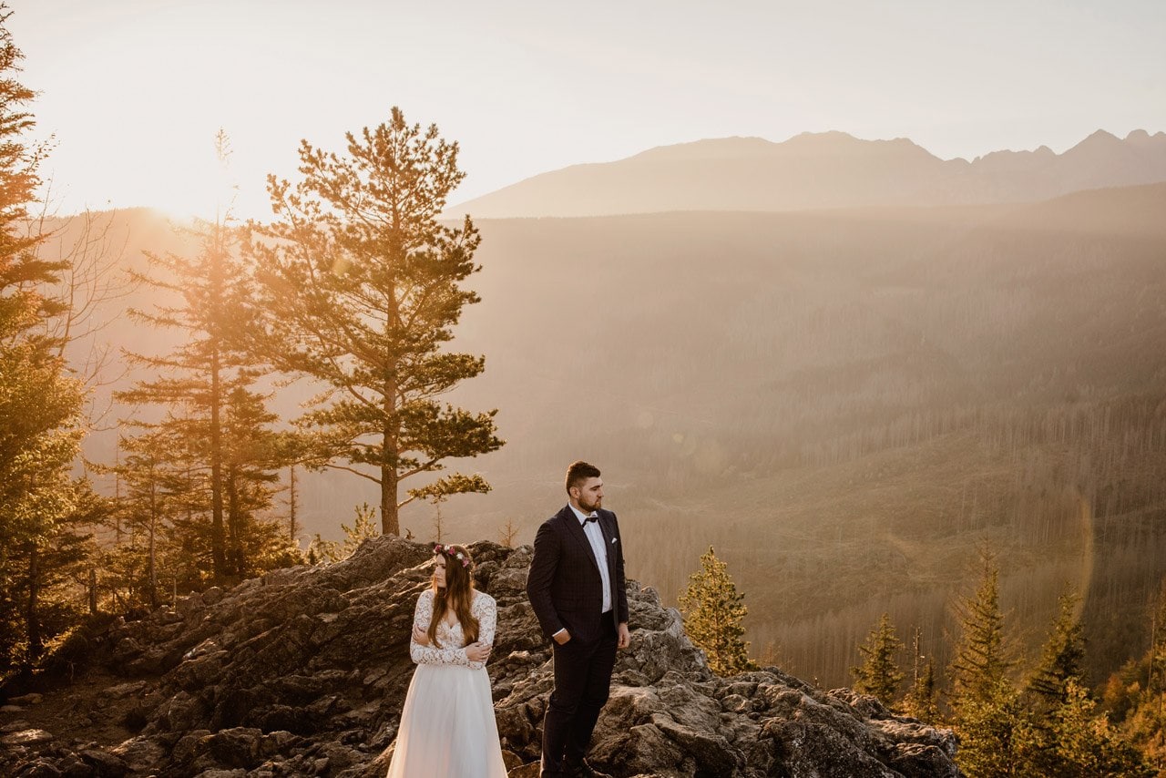 plener slubny w tatrach o wschodzie slonca